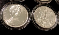 5 Australian 1966 silver round 50 cent Gem Uncirculated Mint/bankbag Unc 50c BU