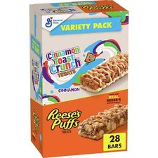 Reese's Puffs Cinnamon Toast Crunch Cereal Treat Bars Variety Pack, 28 Ct FRESH
