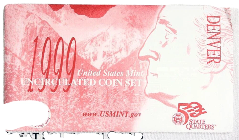 🇺🇸 1999 United States Mint Set, P/D Government Envelope +OGP - Image 2 of 4