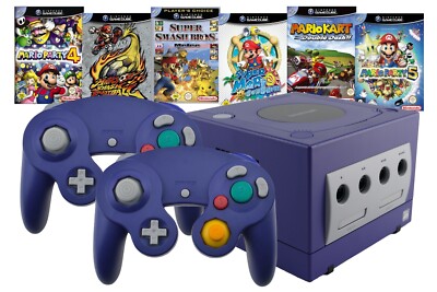 Nintendo GameCube Konsole + 1 2 3 4 Controller & Spiel-Wahl - Zustand: Gebraucht