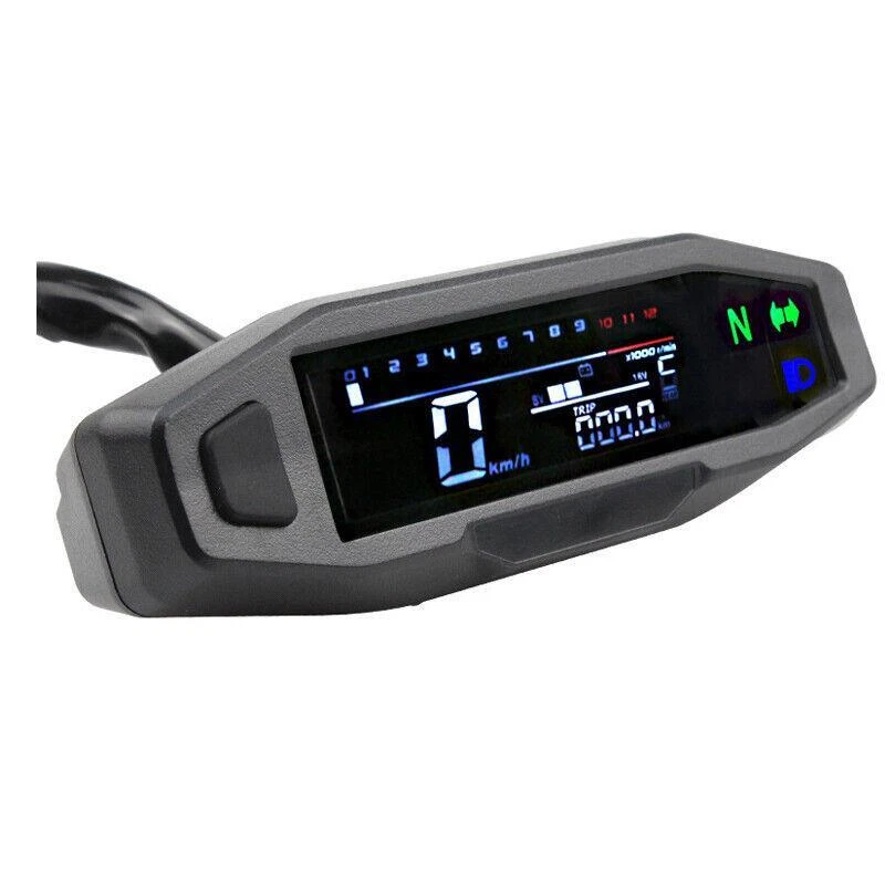 12V Motorcycle Speedometer Odometer Tachometer Fuel LCD Meter Universal KM/H MPH - Изображение 4 из 4