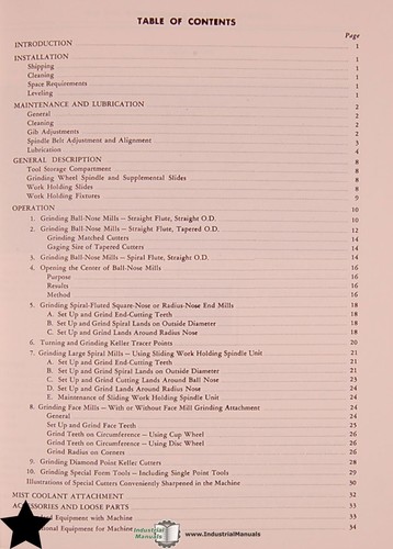 Pratt & Whitney R-6 and R-8, Grinding Machine Instructions Manual 1964 - Picture 4 of 4