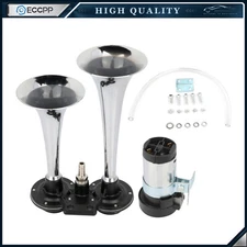 150db Super Loud Air Horn Compressor Dual Trumpet Kit For Train Car Truck Boat
