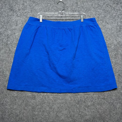 Fresh Produce Skirt Womens 2X Blue Slub Knit Short Comfy Pull On Light Airy Fun