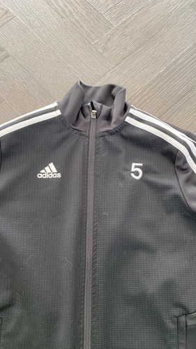 Adidas Tricot Black Full Zip Track Jacket Boys Sz 11-12 - Picture 2 of 5