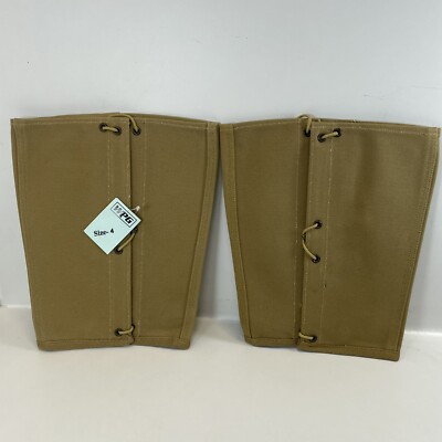 Guêtres Militaires D'origine US WWI - Toile Et Cuir, Taille 1 1/2, Monroe Leggin 1858