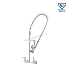 T&S B-0133-B PRE RINSE SCRAP FAUCET SPRAYER WALL MOUNT 8” CENTERS SPRING ACTION