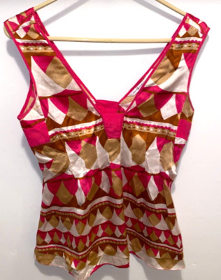 Diane Von Furstenberg Womens Sleeveless Top Sz 0 Red Silk Tank Resort DVF NEW