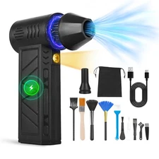 150000RPM Compressed Air Duster w/LED Light for PC Keyboard Car Home Cleaning