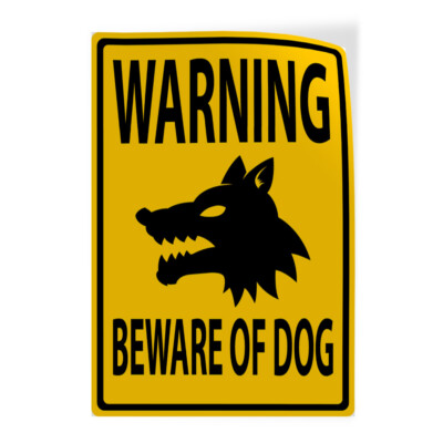 Industrial Decals Vertical Vinyl Stickers Warning Beware of Dog Sign E Safety