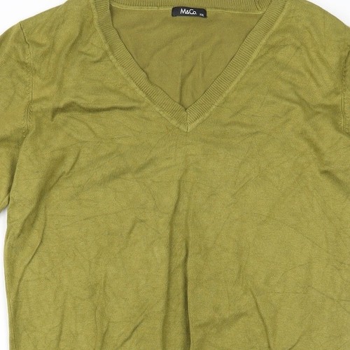 M&Co Womens Green V-Neck Viscose Blend Jumper Size 2XL - 第 7/12 張圖片