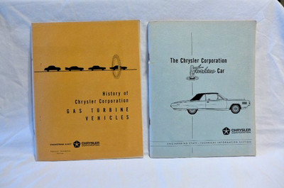 Vintage History of Chrysler Gas Turbine Vehicles & Chrysler Turbine Car Lot Of 2