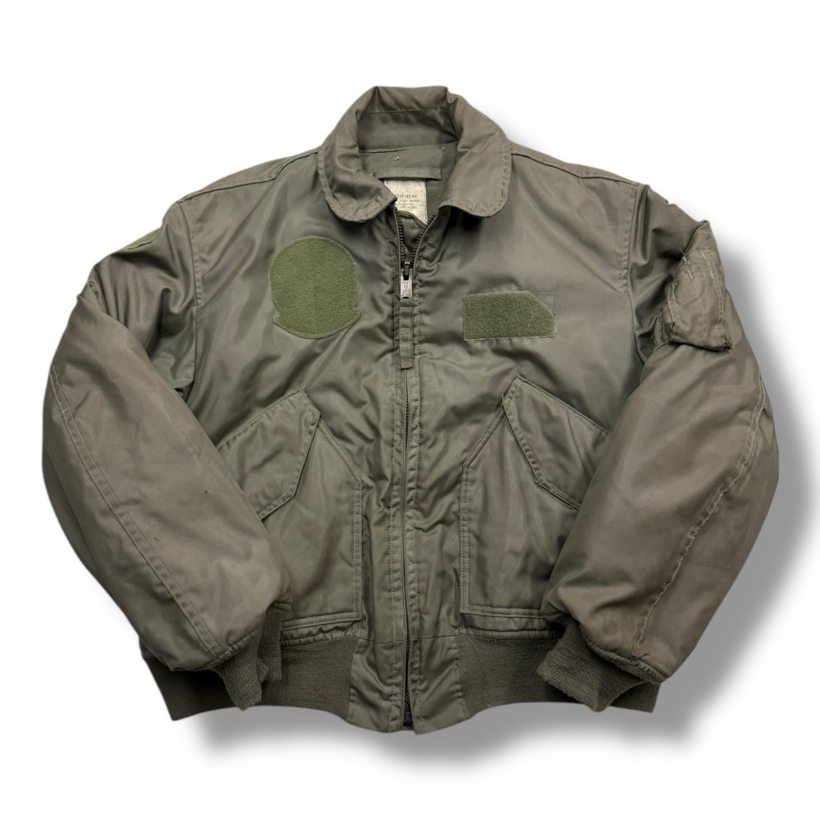 Vintage Cwu 45 Cold Weather Flight Jacket Large Green Thrashed