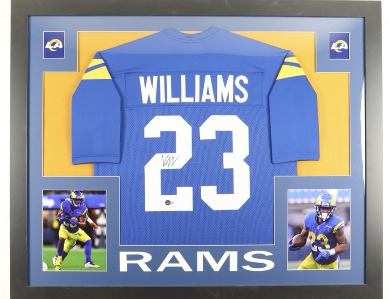 KYREN WILLIAMS Signed/Autographed Custom Jersey in 35x43 Frame - Beckett/BAS