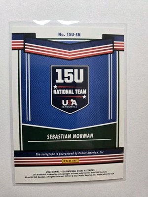 2023 Panini Stars & Stripes Sebastian Norman Blue Auto #15U-SN USA