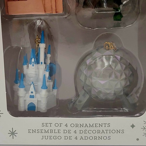 2025 Walt Disney World 4 Park Icons Ornament Set Castle Epcot Hollywood Animal - Picture 2 of 3