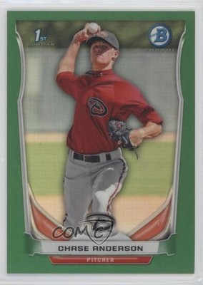 2014 Bowman Prospects Chrome Green Refractor 9/75 Chase Anderson Rookie RC 0q3
