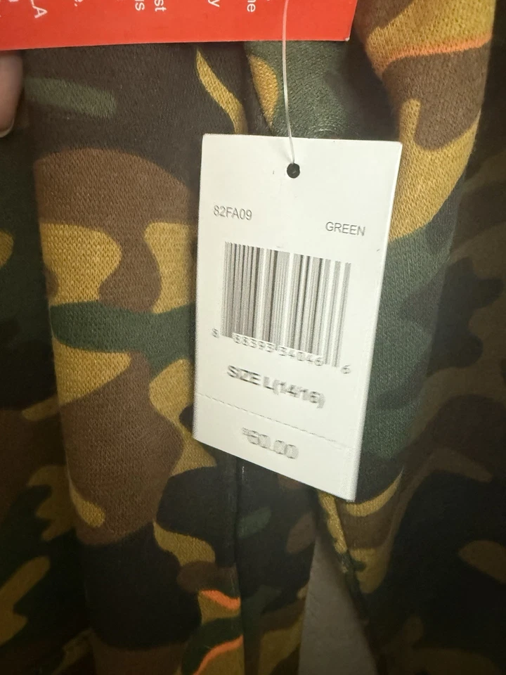 Sudadera con Capucha Fila Logo Camuflaje Manga Larga Pullover Niños Talla L 14-16 NUEVO Foto 3 de 4