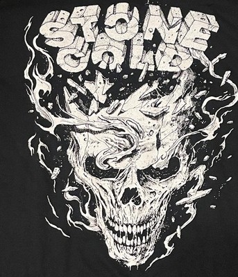WWE Stone Cold Steve Austin skull Wrestling black  T-shirt Size Large 