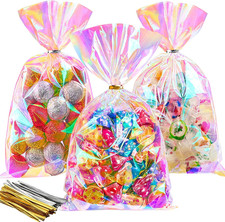 Iridescent Cellophane Treat Bags, 6x10 Inches, 100 PCS