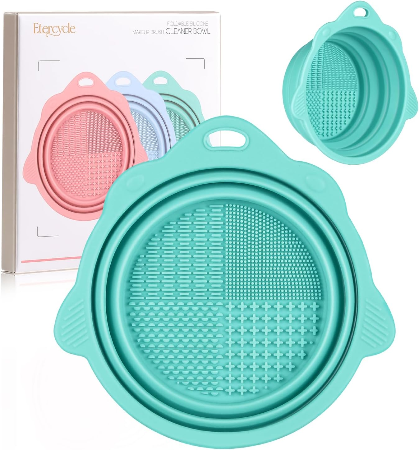 Makeup Brush Cleaner,  Foldable Silicone Brush Cleaner Bowl Srubber, Portable Wa