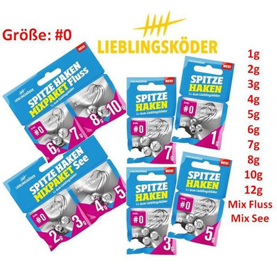 Lieblingsköder SPITZE HAKEN JIG Größe #0 1g 2g 3g 4g 5g 6g 7g 8g 10g 12g Mix Set