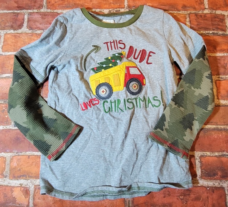 Mudpie Boys Christmas Construction Shirt Sz 4t 5t