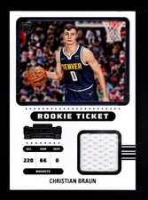 2022-23 Panini Contenders Rookie Ticket Swatch #35 #RTS-CBD Christian Braun DEN