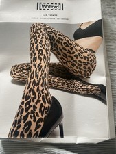 Wolford Women's Leo Tights Fairy Light/Black, Size M Animal Print