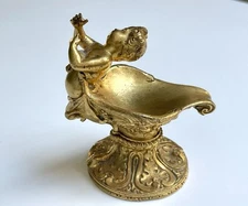 old empty pocket gilded bronze 19th century antique Victorian empty pocket