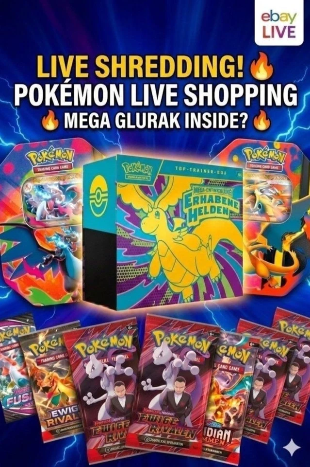 🔥 Pokémon Live Break – Erhabene Helden & Ewige Rivalen Gem Packs !