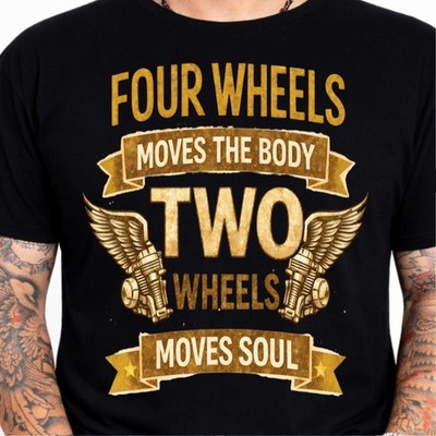 Two Wheels Moves The Soul Motorrad Zitat Biker Motor Flügel Vintage T-Shirt.
