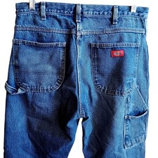 Dickies Mens Relaxed Fit Carpenter Jeans 34x32 Blue Denim Workwear Paint Marks