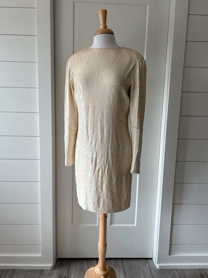 Calvin Klein Collection Spring 1992 Ready To Wear Sequin Dress READ FLAW - Image 3 of 4