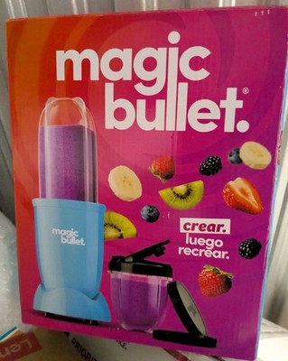 Magic Bullet Blender Essentials 250 Watt Tall and To Go Cup Baby Blue New In Box