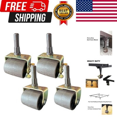 Metal Stem Heavy Duty Rollers Casters Wheels for Bed Frame, Set of 4 (2 Locking,