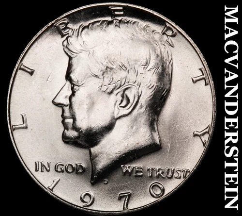 1970-D Kennedy Half Dollar- Silver- Choice Gem Brilliant Unc Luster #J4207