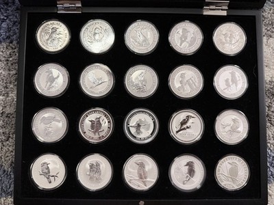 オーストラリアン・クーカバラ銀貨 20周年セット 1990-2009 Australia Perth Mint 1 oz .999 Silver Kookaburra 20-Coin