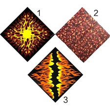 Flame Print Multi-Use Square Scarf Motorcycle Hip-Hop Headband Bandana Neck Tie