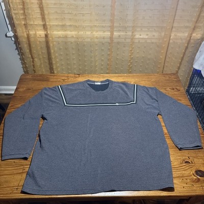 eXtreme Gear Striped Retro Vintage Y2k Skater Gray Sweater 2XL Knit Waffle