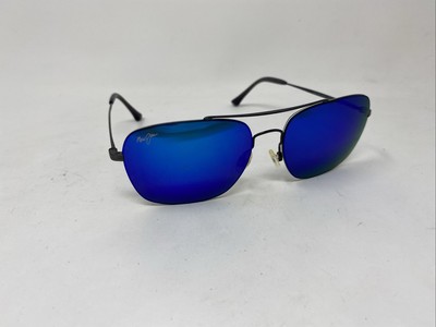 Maui Jim Lava Tube MJ 786 02S Satin Grey Titanium-  Hawaii Blue Polarized OX81