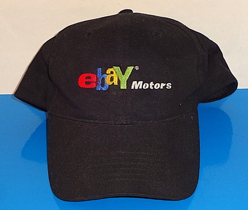 AMC Deluxe Headwear eBay Motors Black Strap Back Hat w/ Embroidered eBay Logo