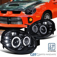 Blacksmoke Projector Headlights Fits 03 04 05 Dodge Neon Dual Led Halo Rims