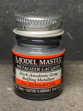 Testors Model Master Dark Anodonic Gray Buffing Metalizer 1412 Paint .5 oz