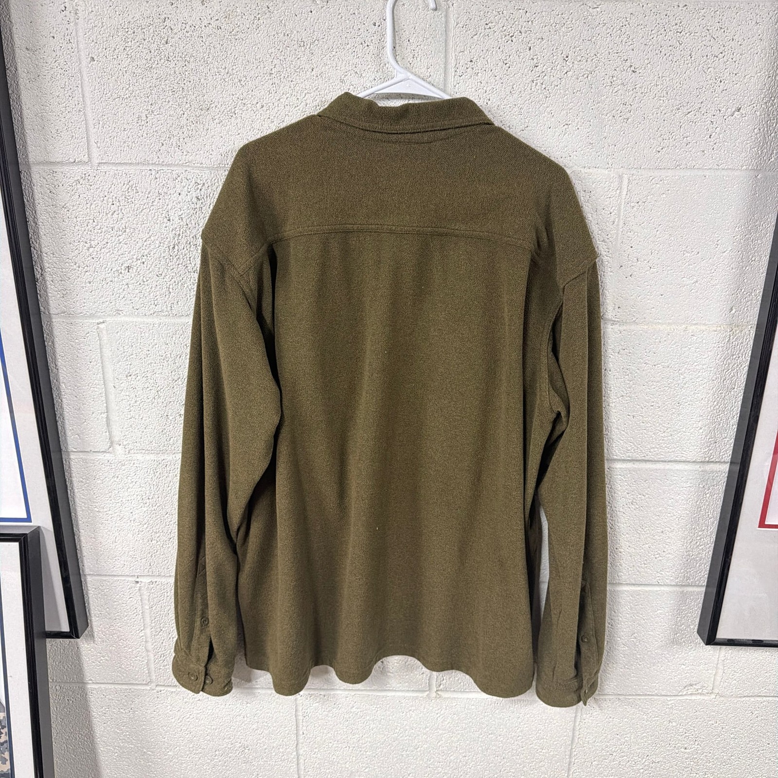 Patagonia Men's Long-Sleeved Piqué Fleece Shirt Olive Green XXL thumbnail 3