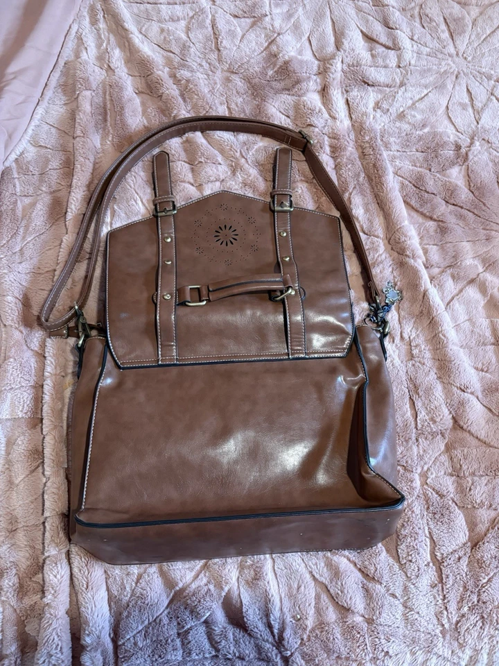 ECOSUSI Mochila Maletín Cuero Laptop Mensajero -Café Foto 2 de 4