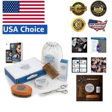 7-Piece Organic Beard Grooming Kit - Luxury Gift for Bearded Men