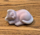 Pre Owned VTG Handmade FENTON ART GLASS LOTUS MIST Burmese Kitty Cat Figurine