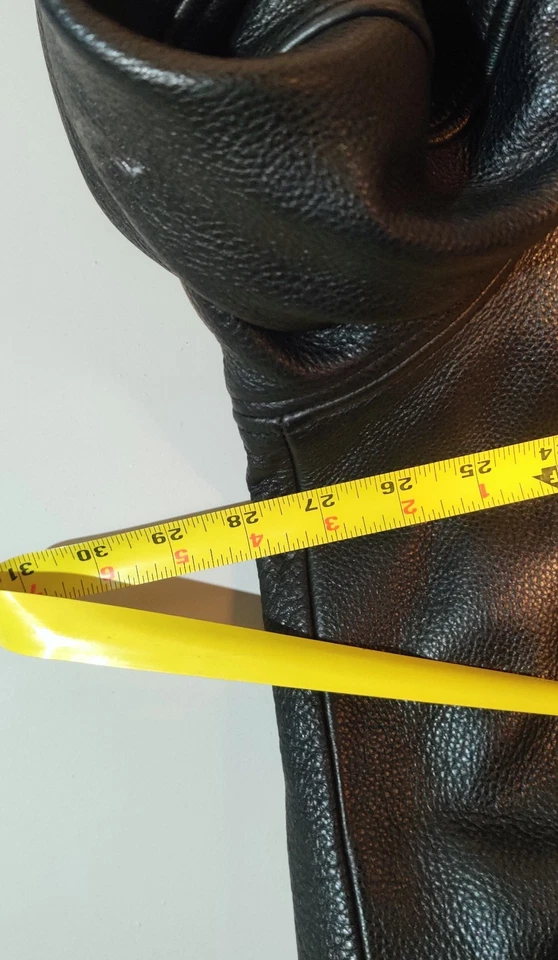 BUCKLE BKE 67 Mens Pebbled Leather Button Down Quilted Lined Black Jacket SZ XL - Image 4 of 4