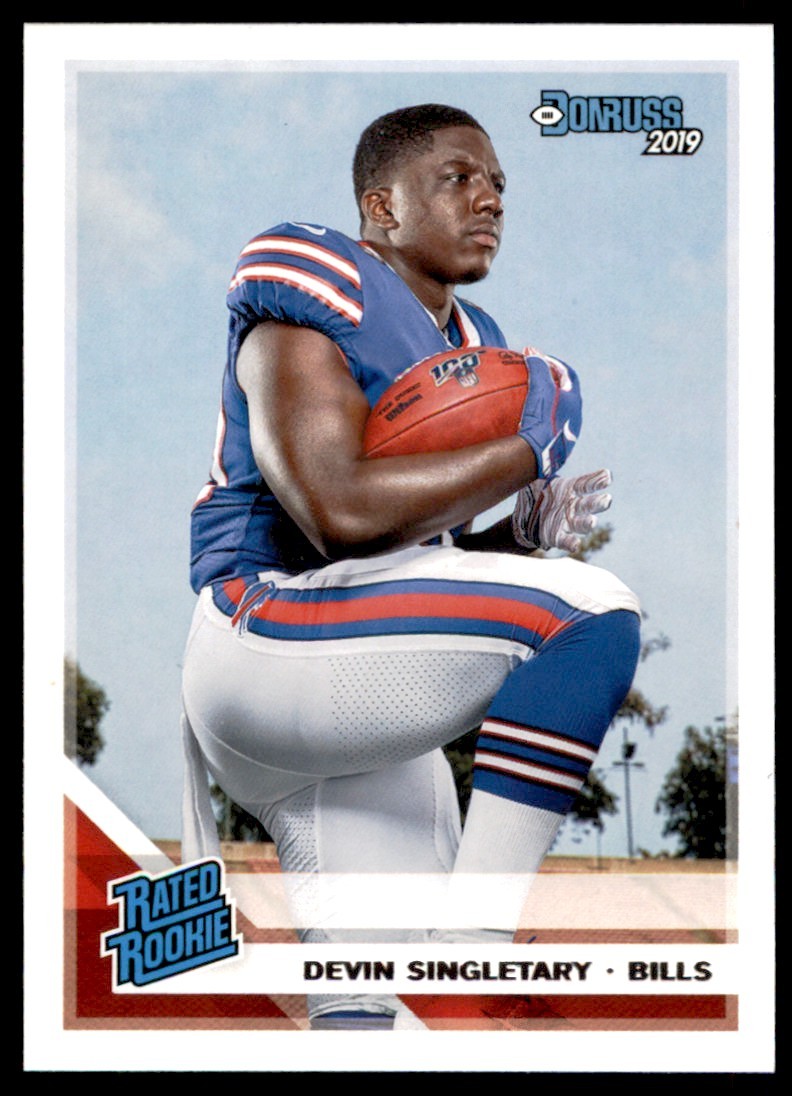 2019 DONRUSS RATED ROOKIE DEVIN SINGLETARY RC BUFFALO BILLS #328 EXMT-NM